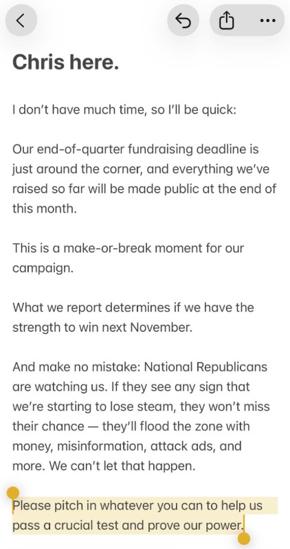 A note from Chris