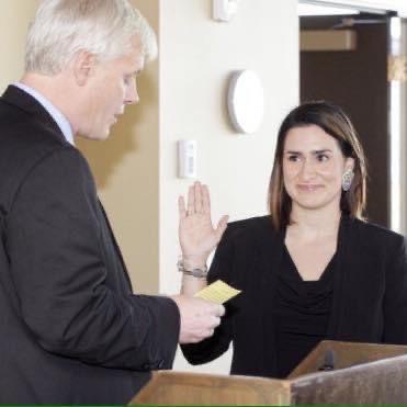 Peggy Flanagan taking the oath of office