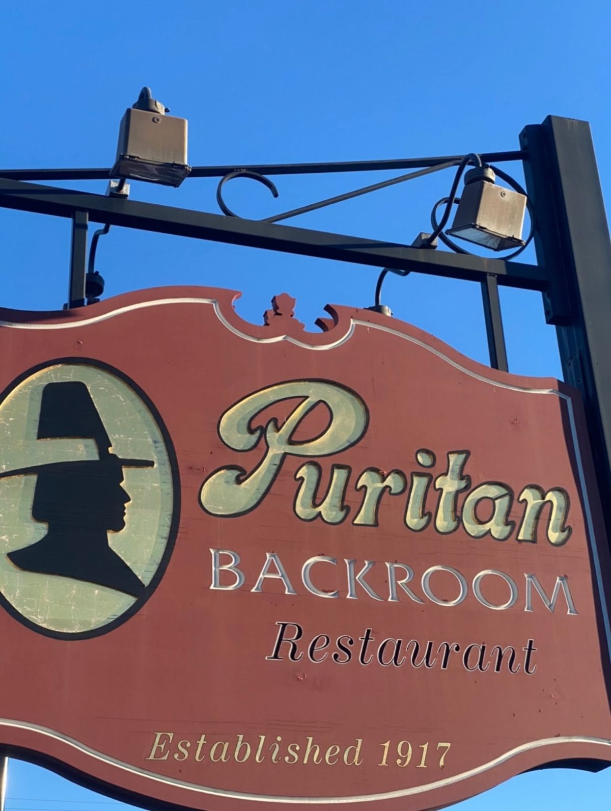 Puritan Backroom sign