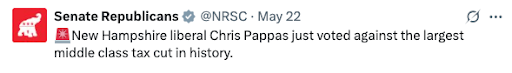 NRSC tweet about Chris Pappas