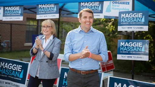 Maggie and Chris on the campaign trail